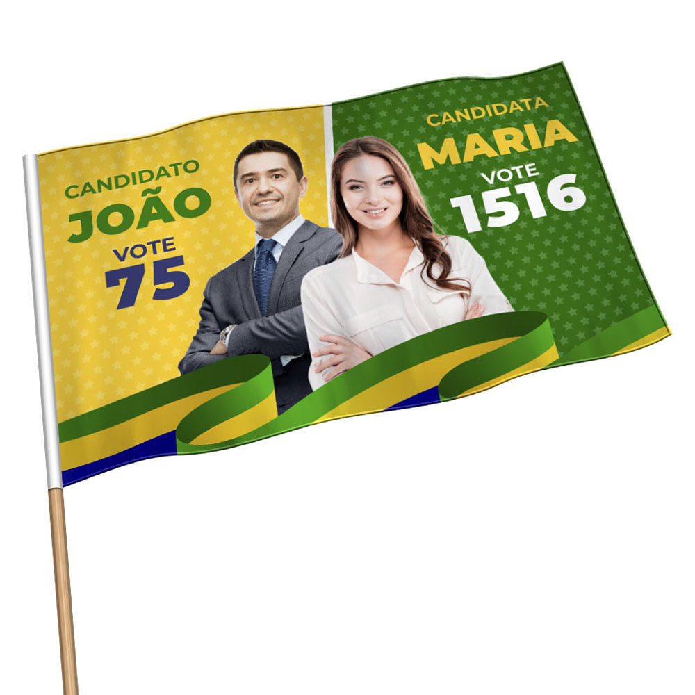 BANDEIRA CAMPANHA ELEITORAL 0,80x0,50cm